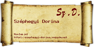 Széphegyi Dorina névjegykártya