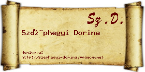 Széphegyi Dorina névjegykártya